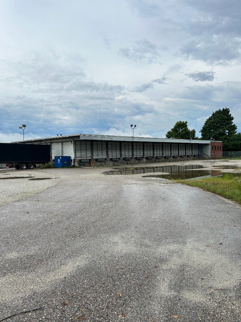 Dock doors at a commercial freight facility